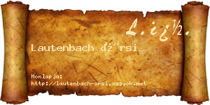 Lautenbach Örsi névjegykártya